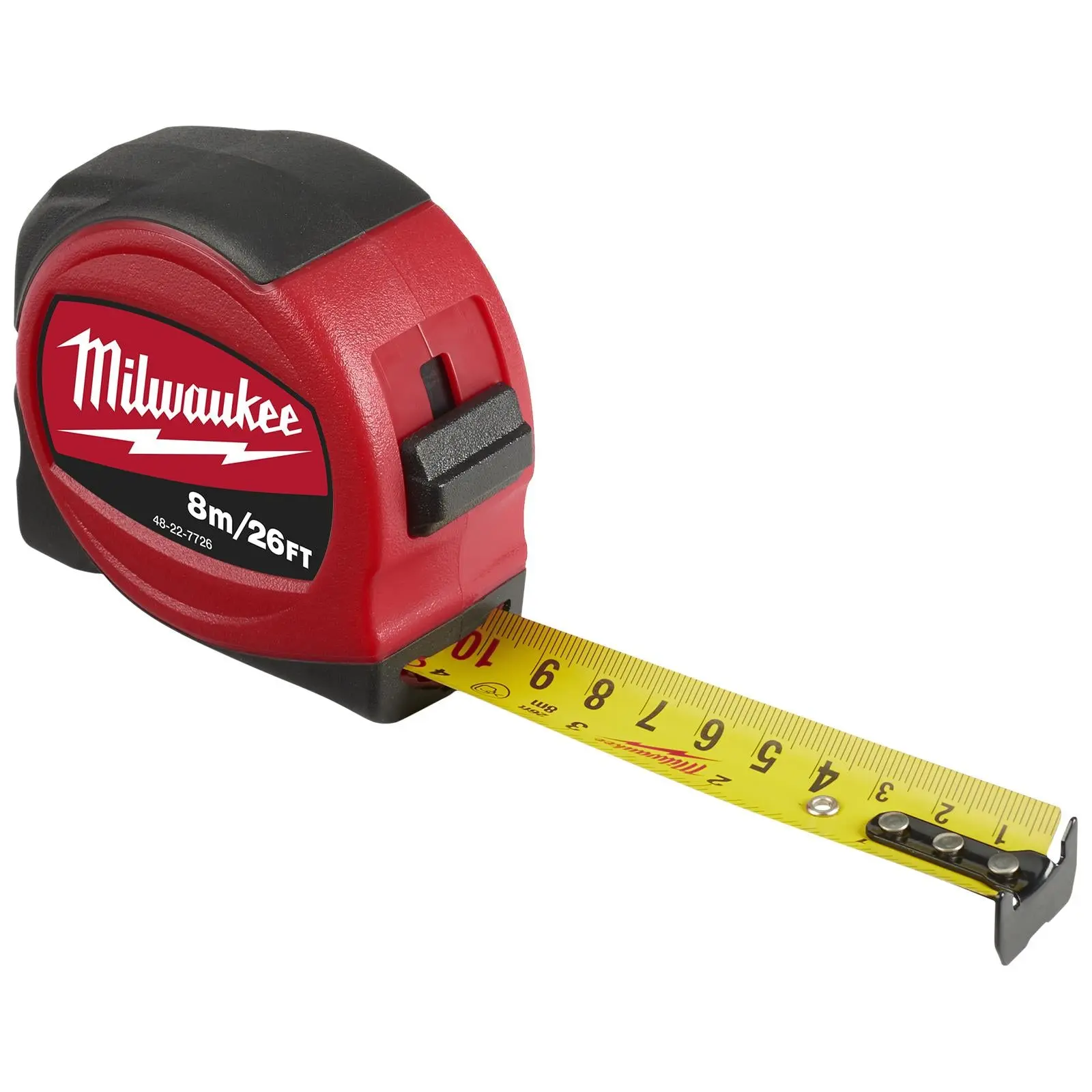 Milwaukee Tape Measure 8m 26ft Metric Imperial Slimline Pocket Tape 25mm Blade Width - Image 3