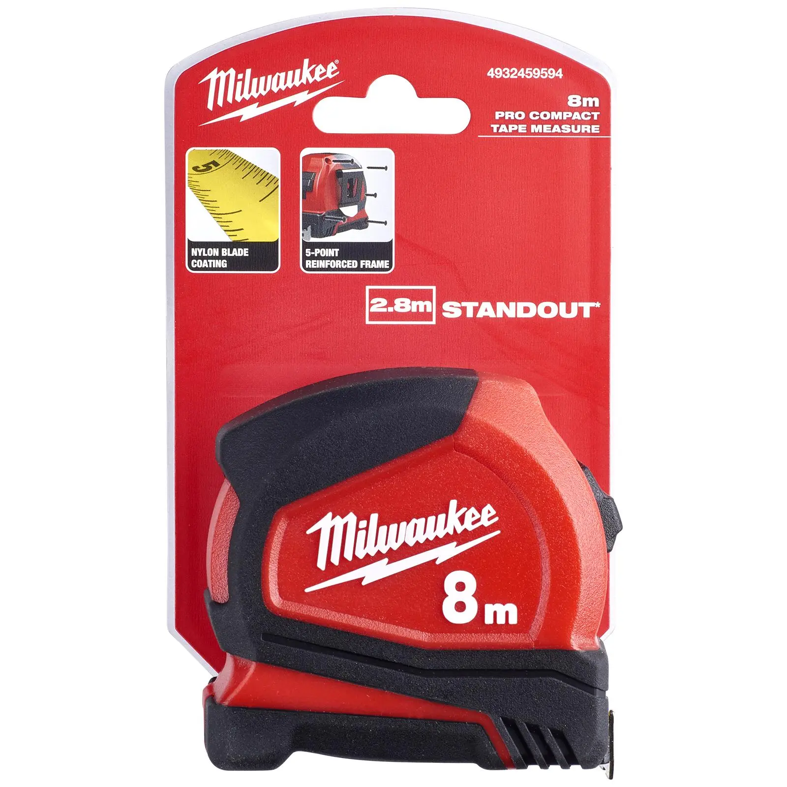 Milwaukee Tape Measure 8m Metric Pro Compact Pocket Tape 25mm Blade Width - Image 5