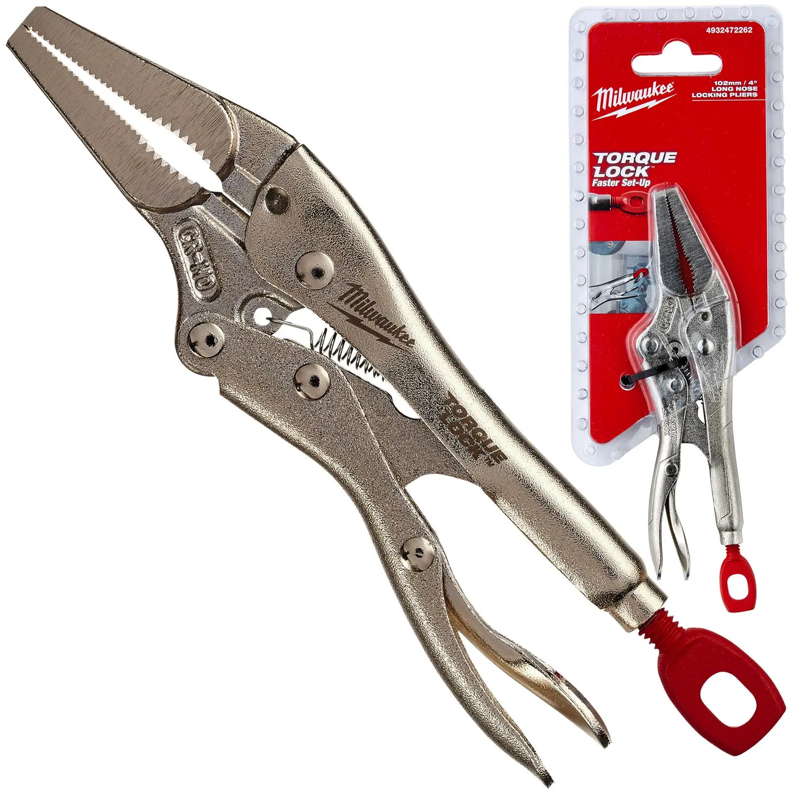 Milwaukee Torque Lock Flat Long Nose Locking Pliers 100mm 4in