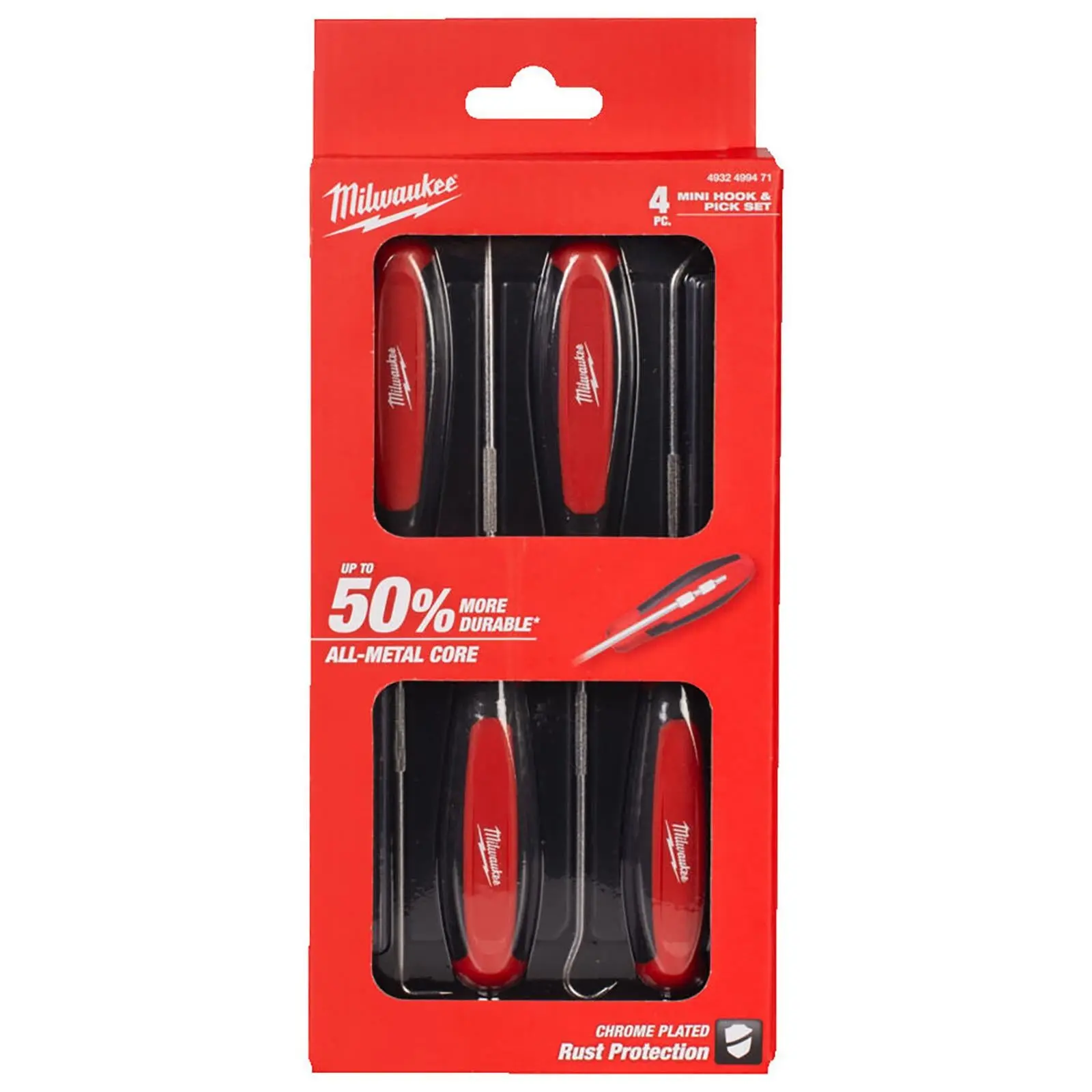 Milwaukee Hook & Pick Set Offset Straight 90 Degree 4 Piece Garage Mechanic