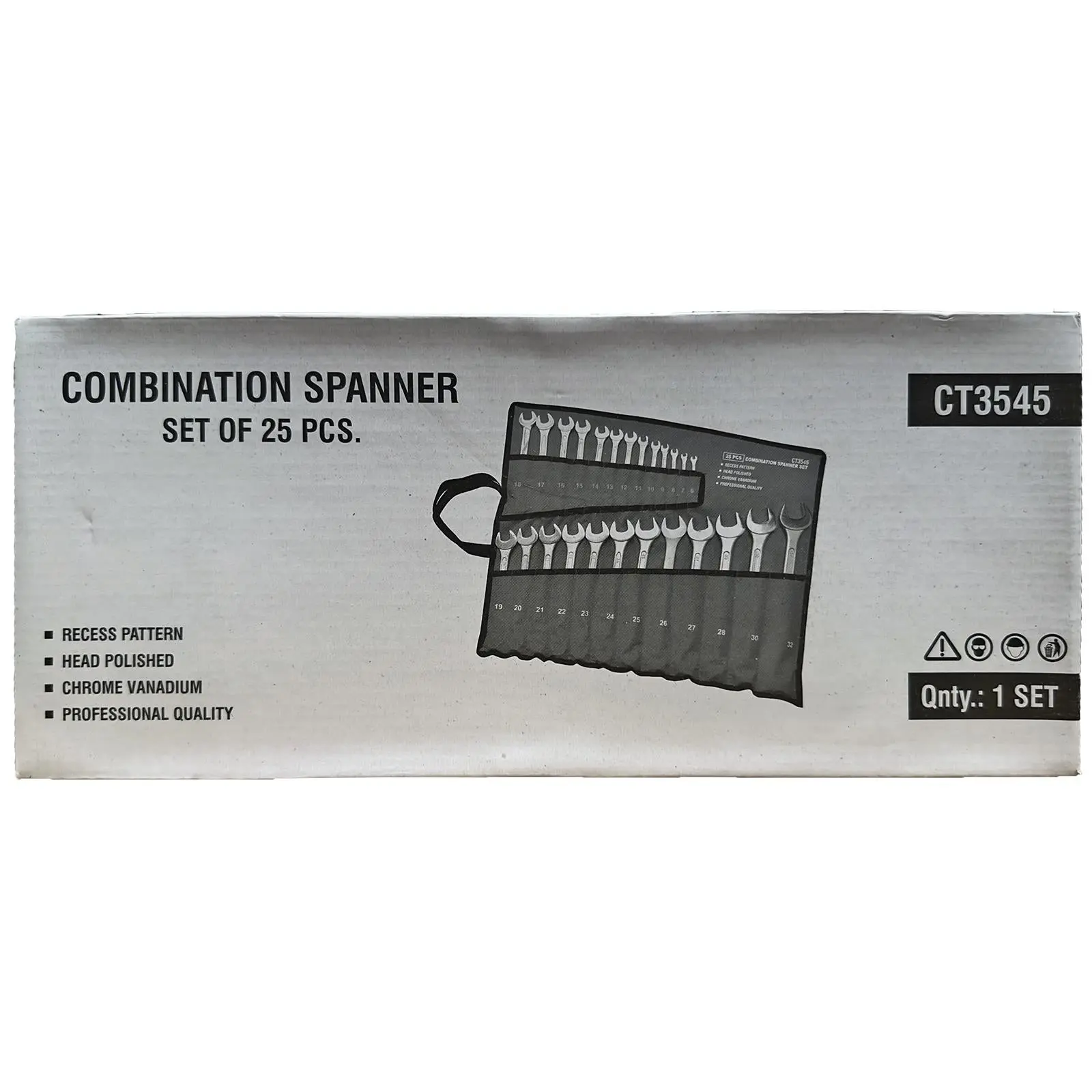 Neilsen Combination Spanner Set Metric Combo Open End Ring Garage Tool Set 25pc - Image 2