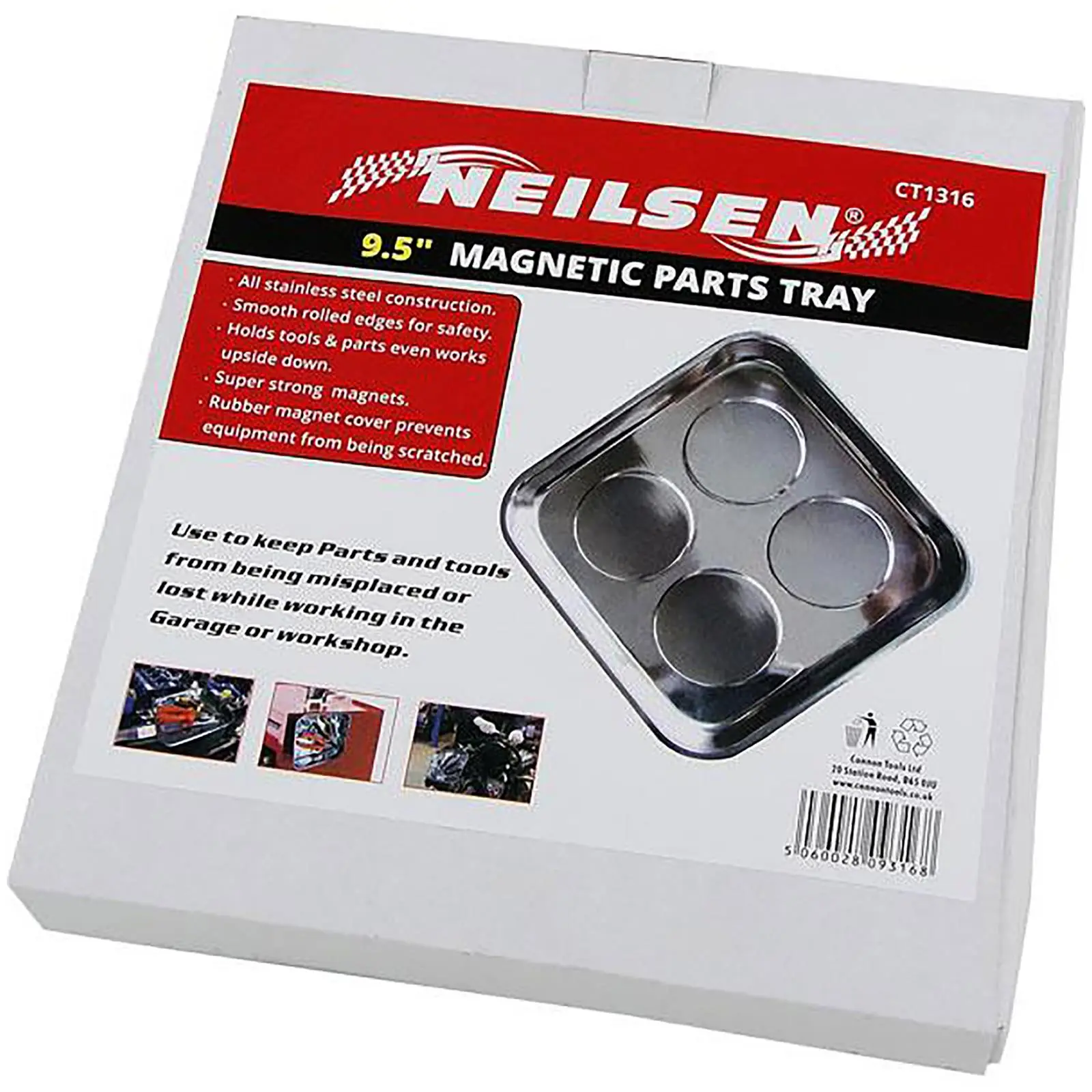 Neilsen Magnetic Parts Tray Nuts Bolts Garage Workshop Stainless Steel 9.5 - Image 2