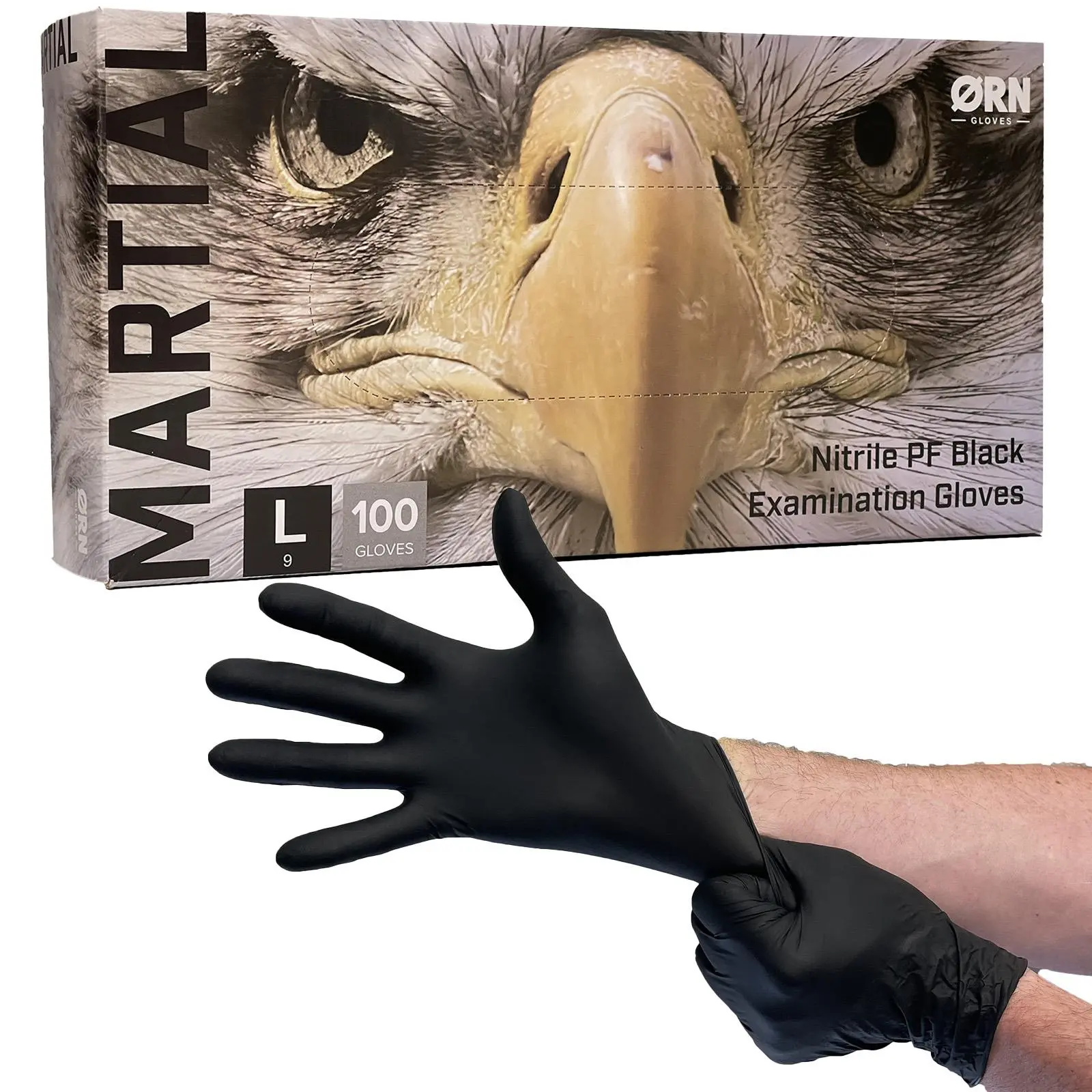 ORN Nitrile Disposable Gloves Martial Black Powder Latex Free 100 Box - Choose Size - Image 3
