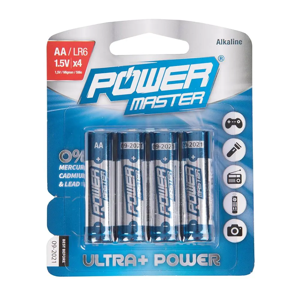 Powermaster AA Super Alkaline Battery LR6 4pk 992118 - Image 2