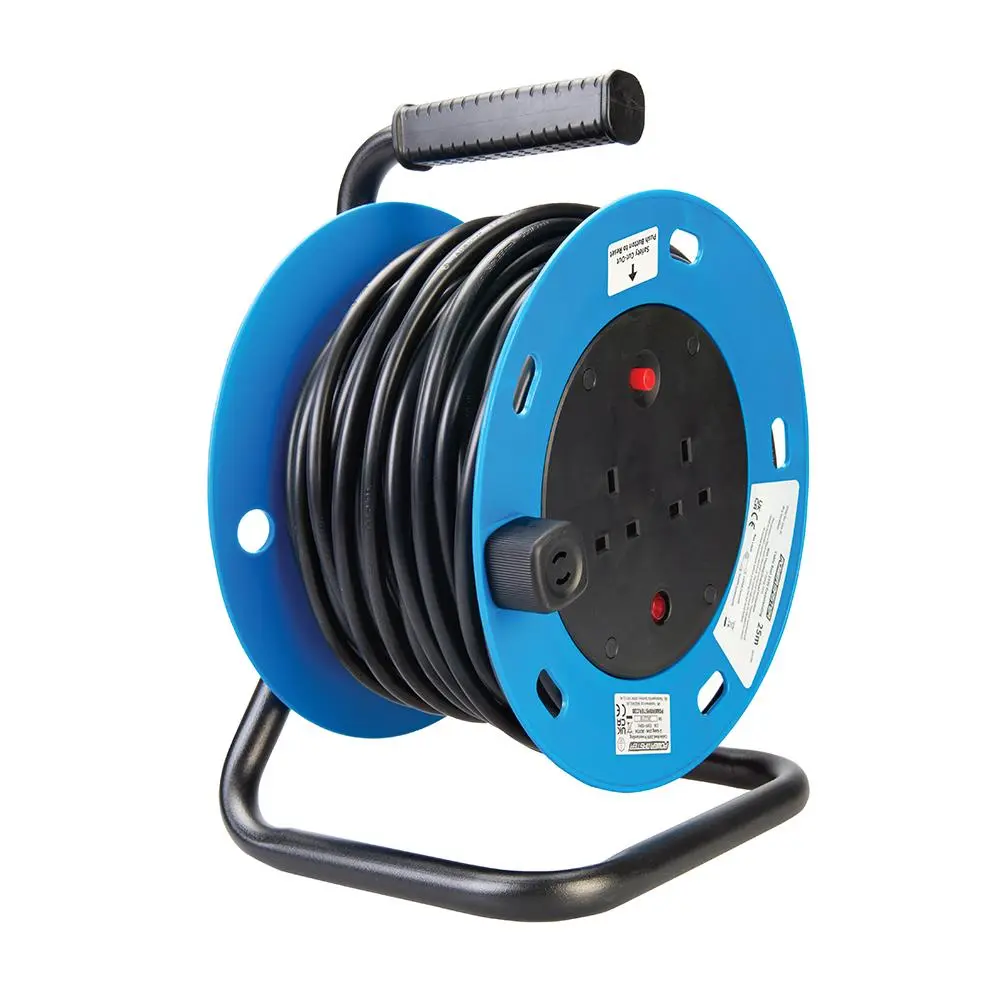 Powermaster Cable Reel Freestanding 13A 230V 2-Gang 25m 303754 - Image 5