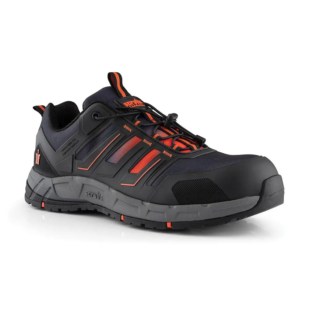 Scruffs Air Safety Trainers Black / Orange - Choose Size - Image 6