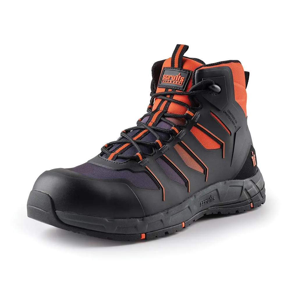Scruffs Glide Safety Boot Black / Orange - Choose Size - Image 7