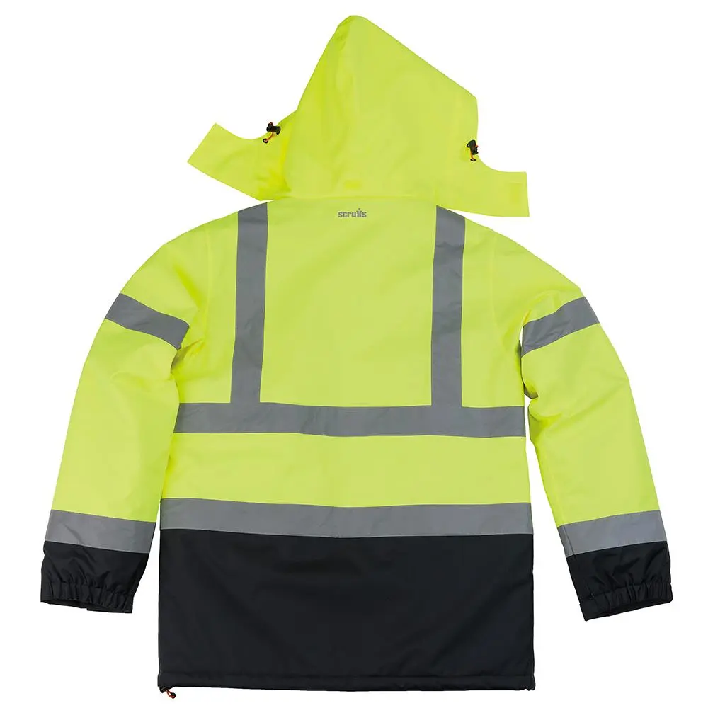 Scruffs High Visibility Waterproof Jacket Class 3 Yellow / Navy - Choose Size - Image 3