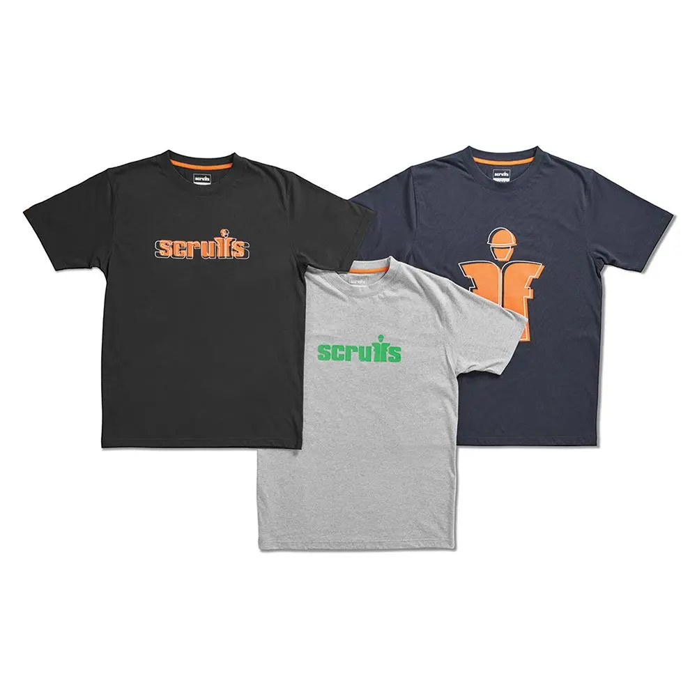 Scruffs Houghton 3 Pack Logo T-Shirt - Choose Size