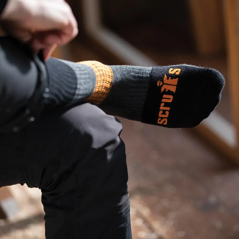 Scruffs Trade Socks Black 3 Pack - Choose Size - Image 2