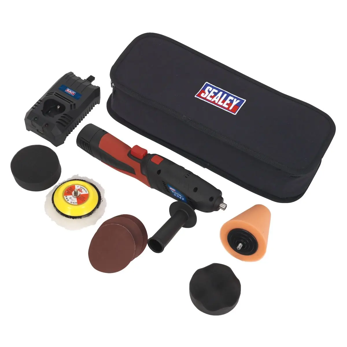 Sealey Cordless Mini Sander Polisher Kit 75mm 12V Lithium-ion - Image 5