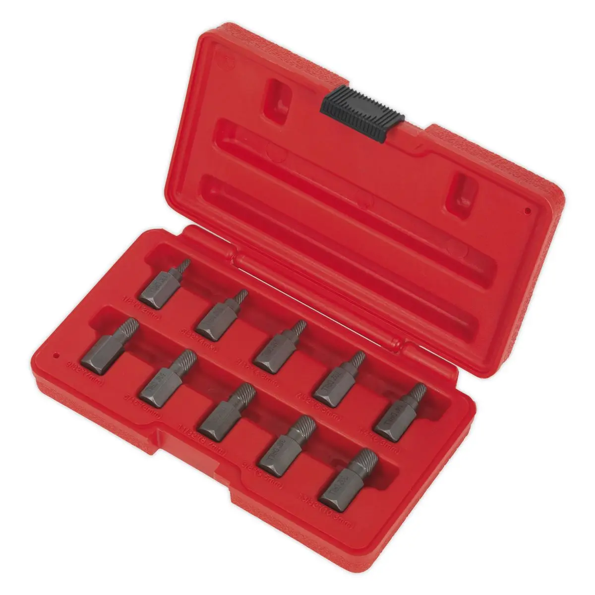 Sealey 10 Piece Multi Spline Screw Extractor Set Broken Stud Bolt Removal Hex Head - Image 2