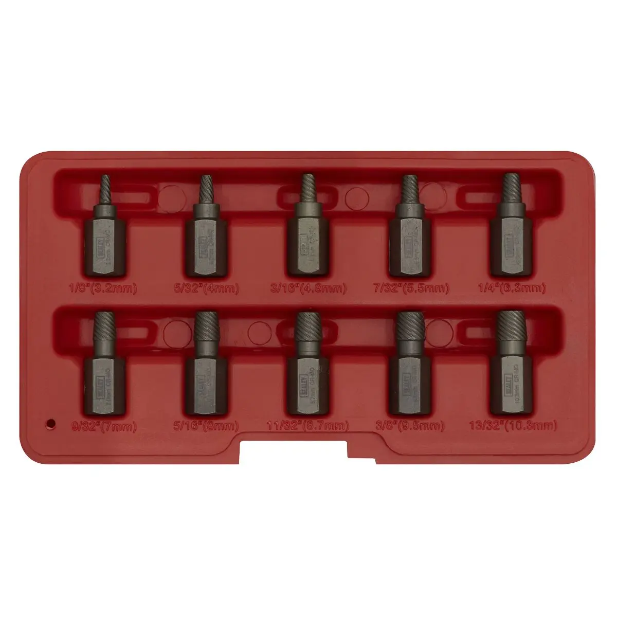 Sealey 10 Piece Multi Spline Screw Extractor Set Broken Stud Bolt Removal Hex Head - Image 3