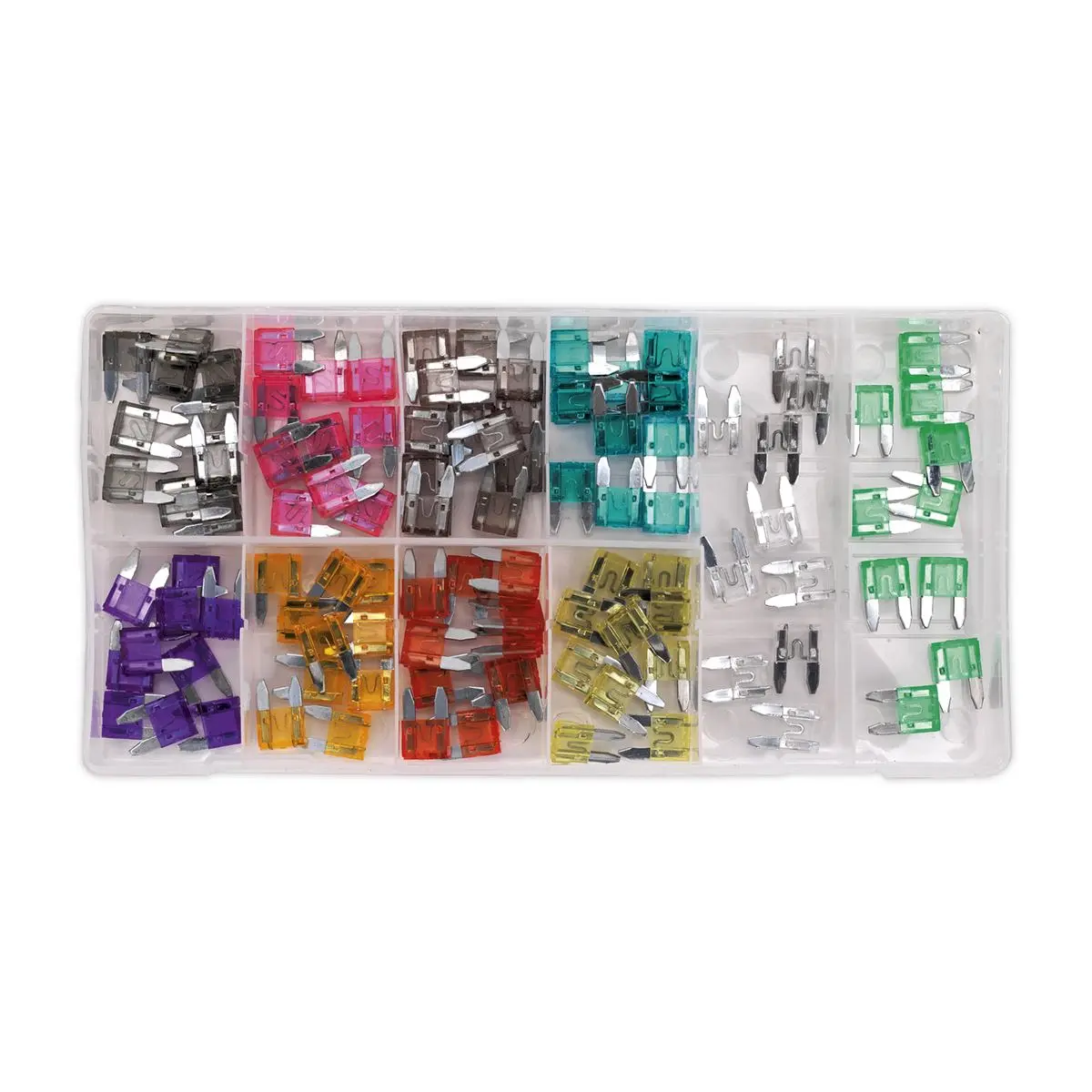 Sealey 100 Piece Mini Automotive Fuse Assortment Car Motorbike Caravan 2-30 Amp - Image 2
