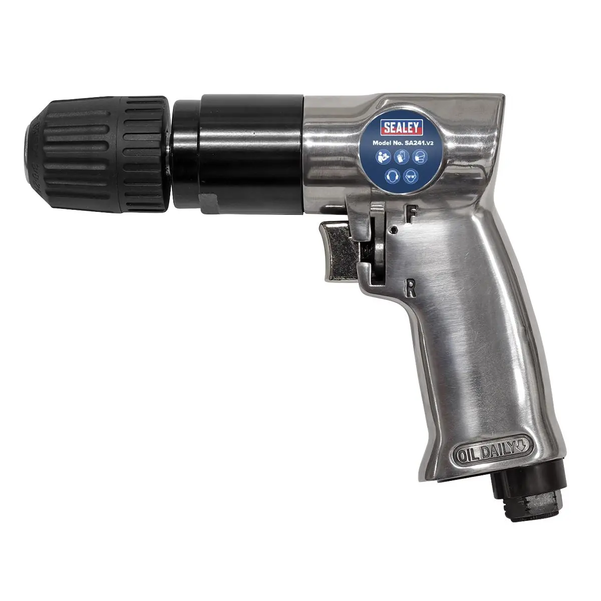 Sealey Air Drill Reversible Keyless Chuck Air Tool Workshop 10mm Driving - Image 3