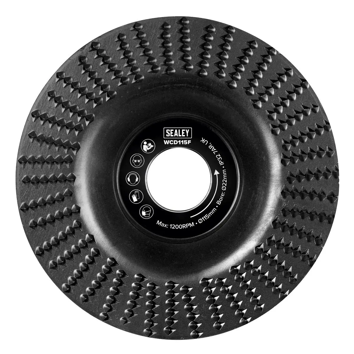Sealey 115mm Flat Shape Wood Carving Disc 22mm Bore - Image 6