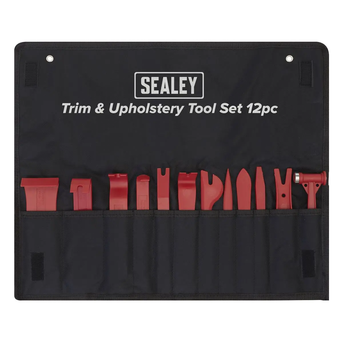 Sealey 12 Piece Trim and Upholstery Tool Set in Tool Roll Trim Hammer Panel Removal - Image 5
