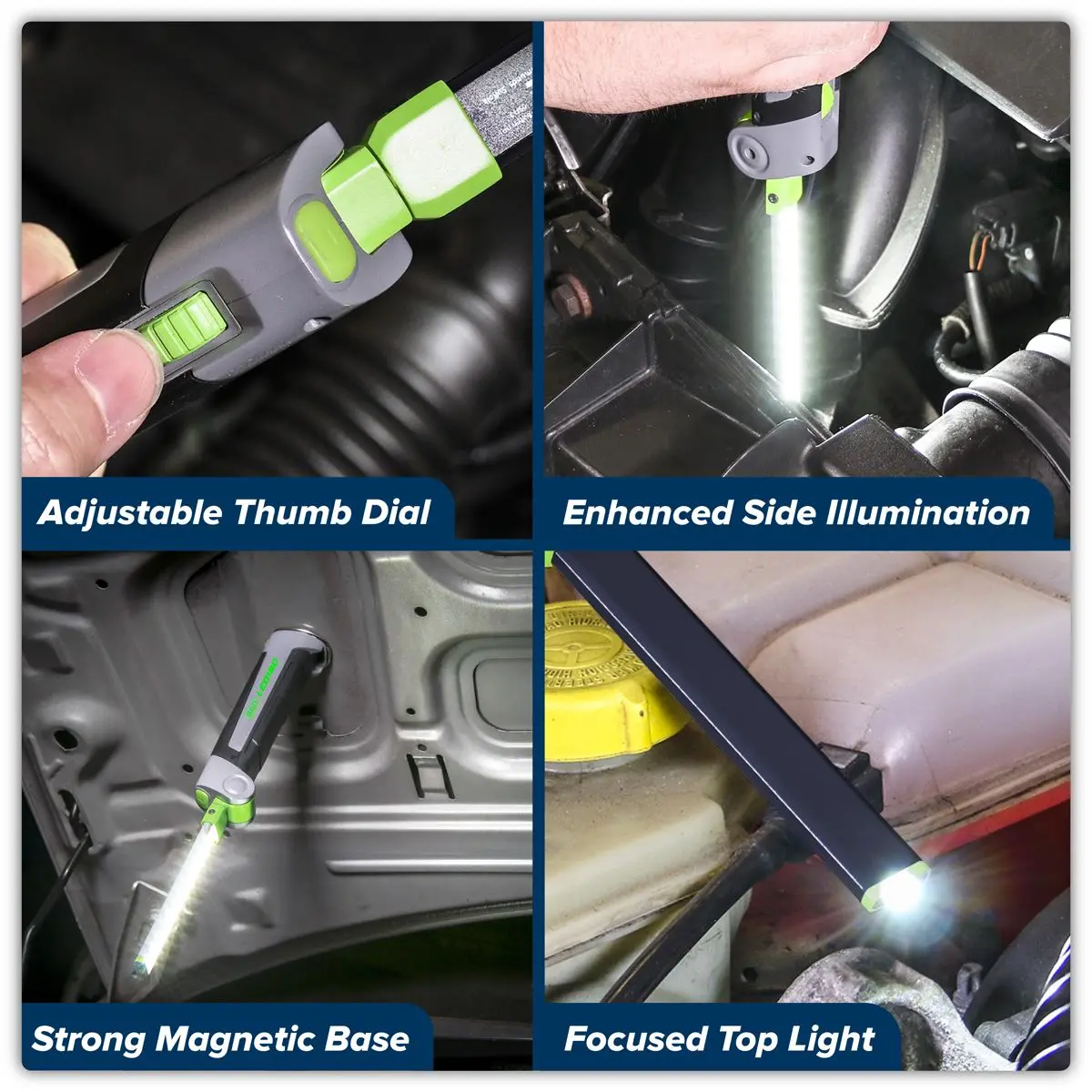 Sealey 12 SMD LED + 1W LED Rechargeable Slim Inspection Lamp Magnetic Base 400 Lumens - Image 4