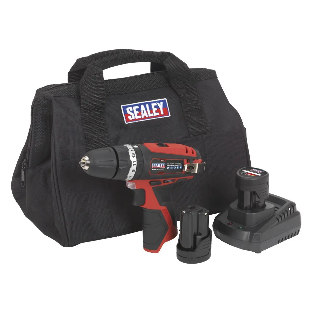 Sealey Combi Drill Kit Ø10mm 12V SV12 Series - 2 Batteries - Image 3
