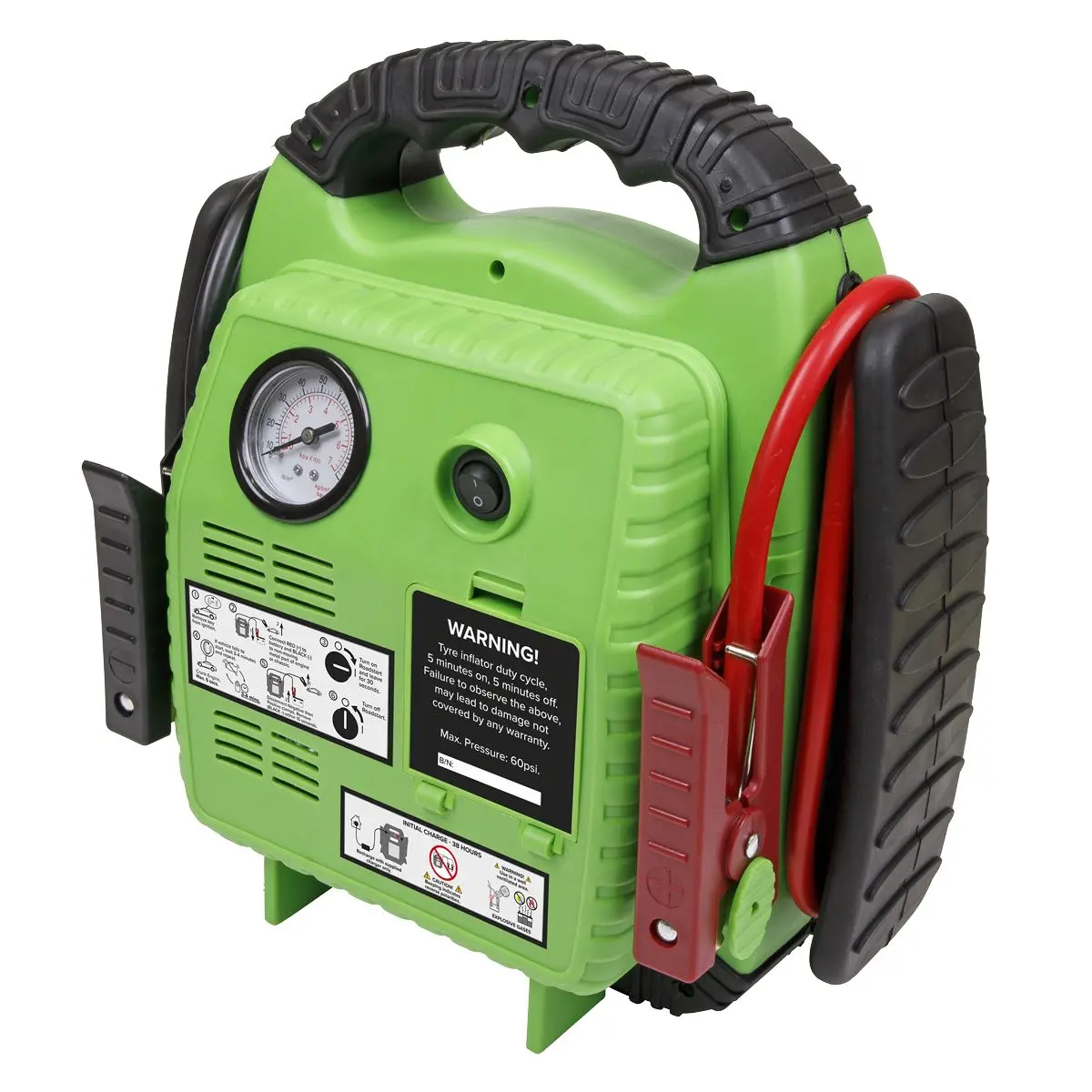 Sealey 12V RoadStart Emergency Power Pack 900 Peak Amps with Air Compressor Hi-Vis - Image 3