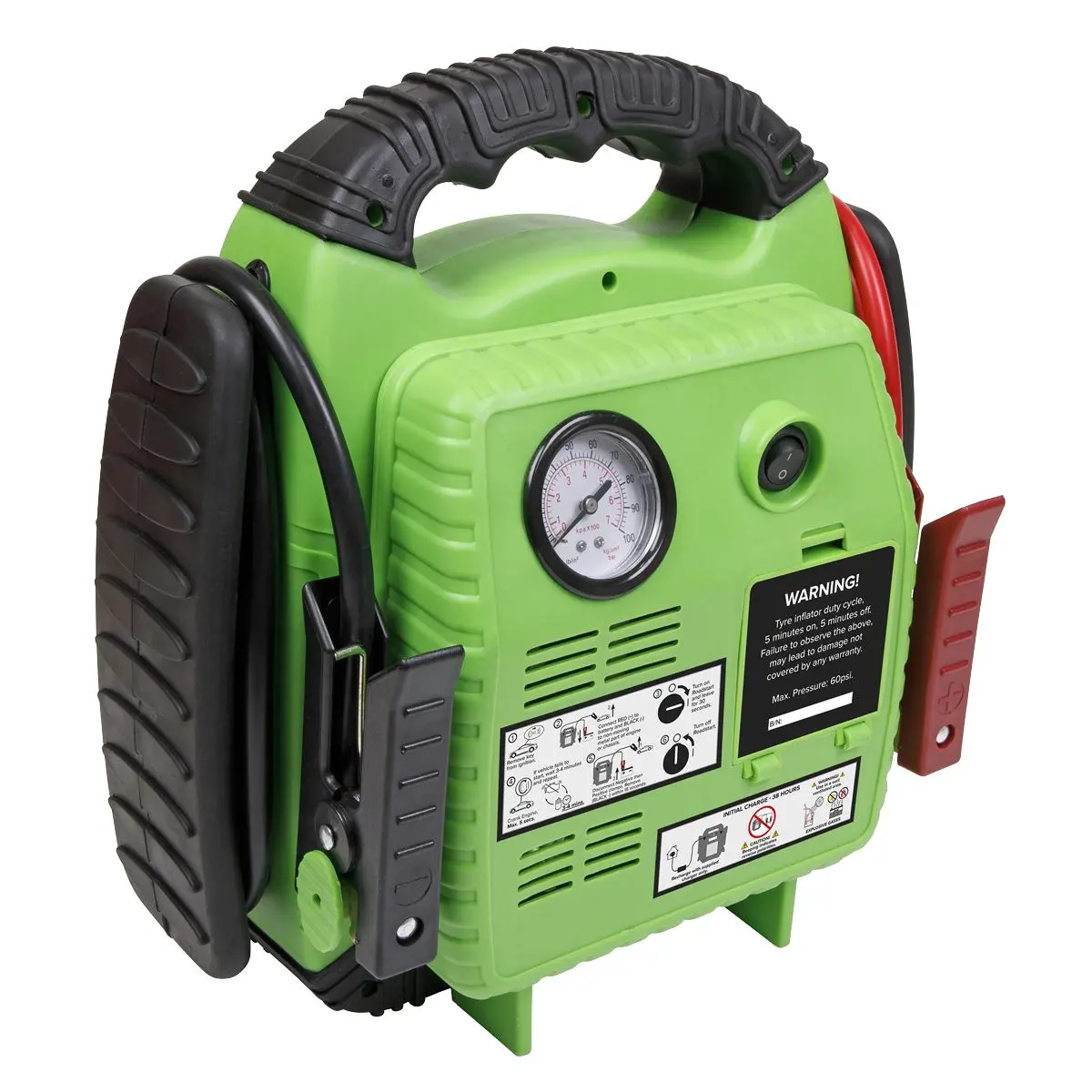 Sealey 12V RoadStart Emergency Power Pack 900 Peak Amps with Air Compressor Hi-Vis - Image 5