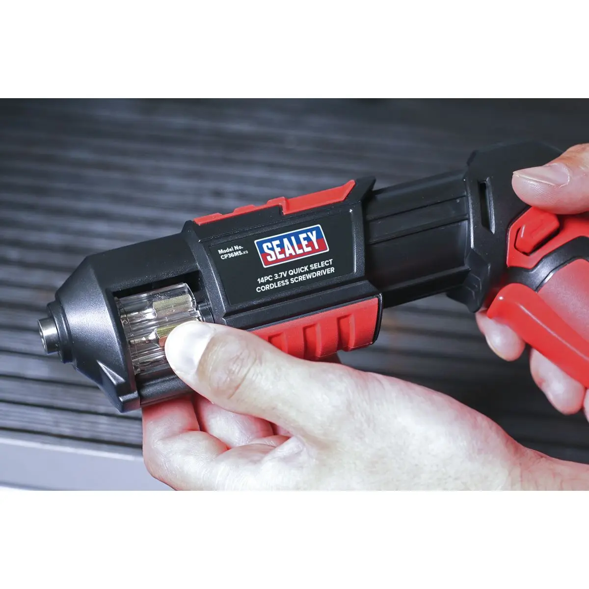 Sealey 14 Piece 3.7V Li-ion Cordless Quick Select Screwdriver USB Charger PH PZ TX - Image 4