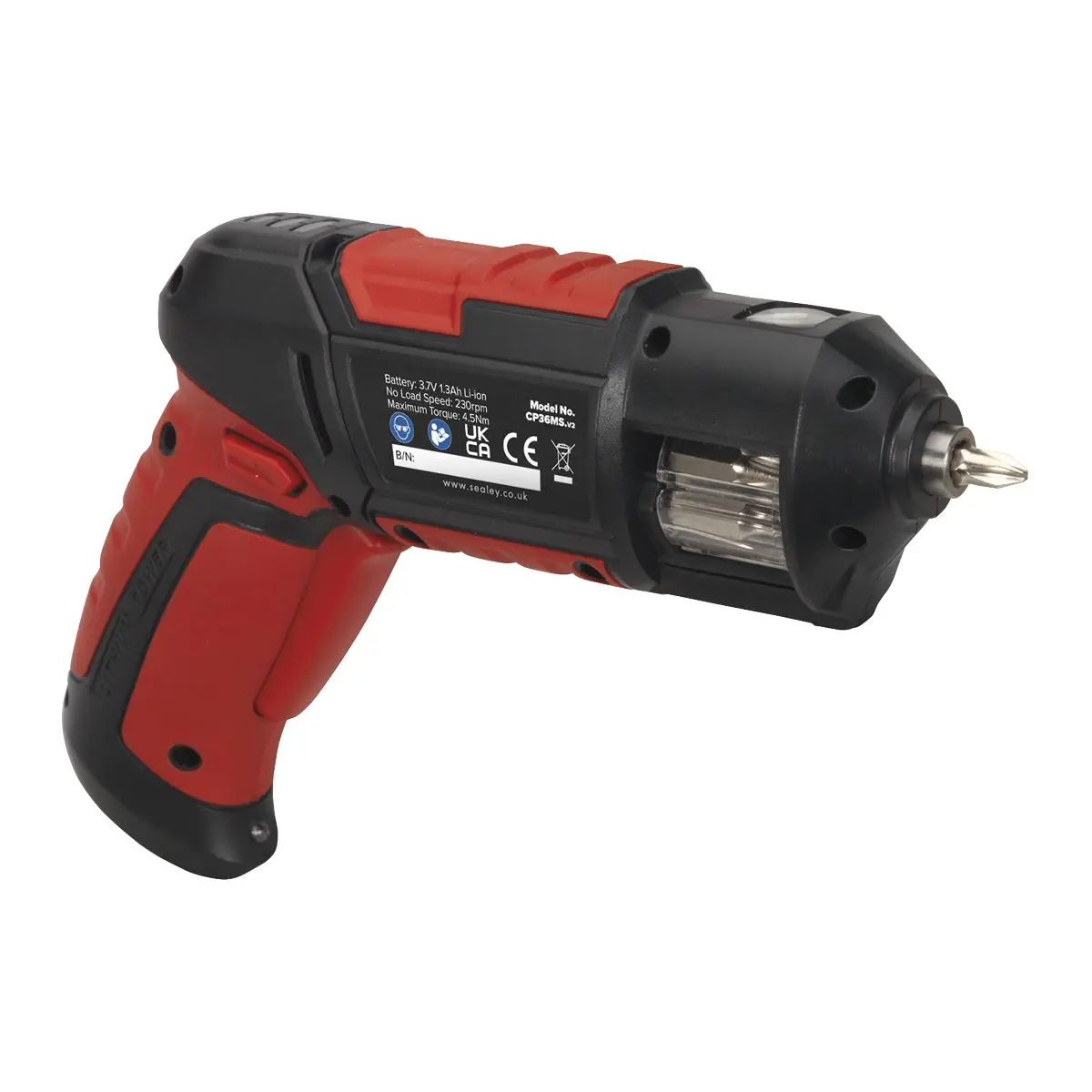 Sealey 14 Piece 3.7V Li-ion Cordless Quick Select Screwdriver USB Charger PH PZ TX - Image 7