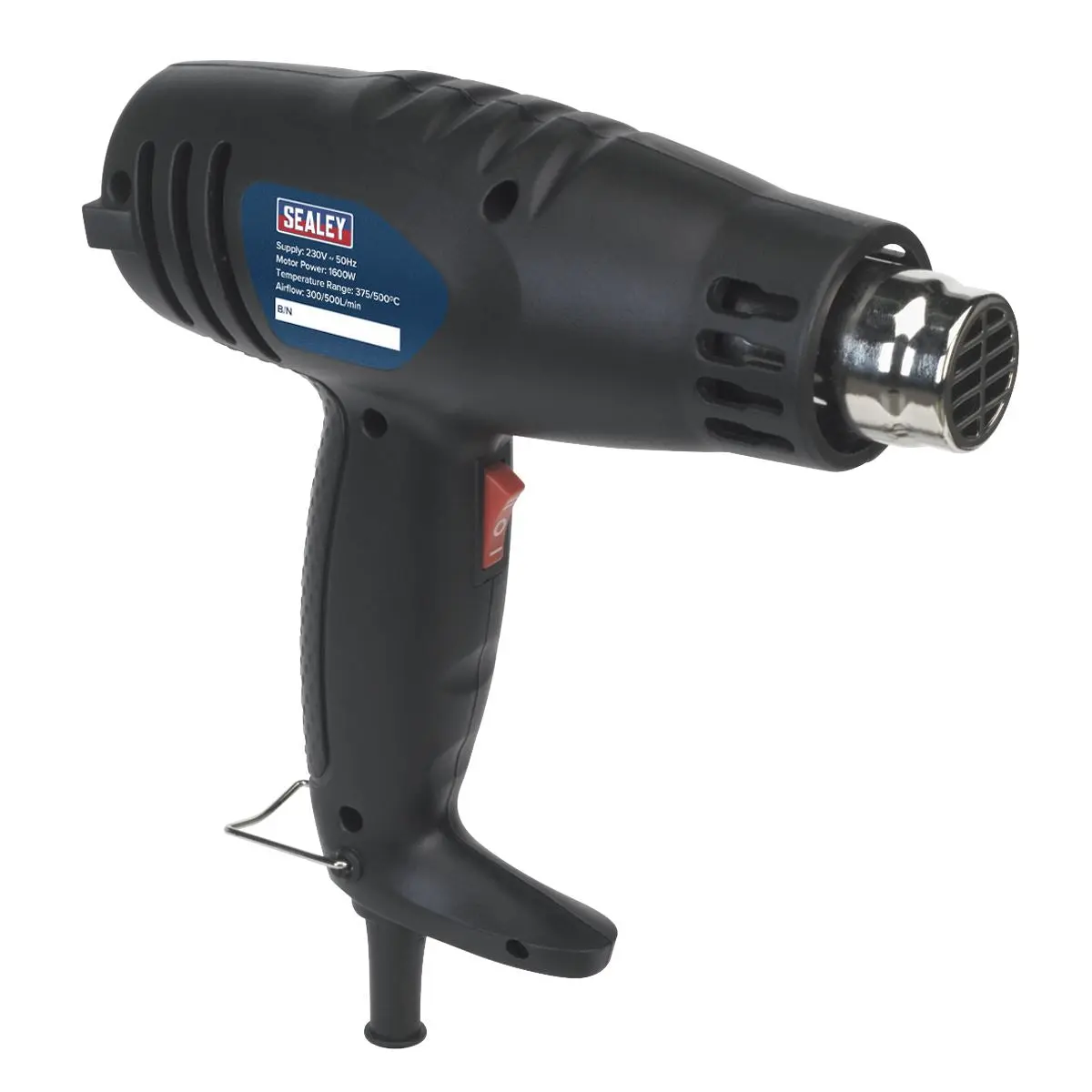 Sealey 1600W Hot Air Gun 2 Speed 370°C/500°C Paint Vinyl Stripper Heat Gun - Image 3