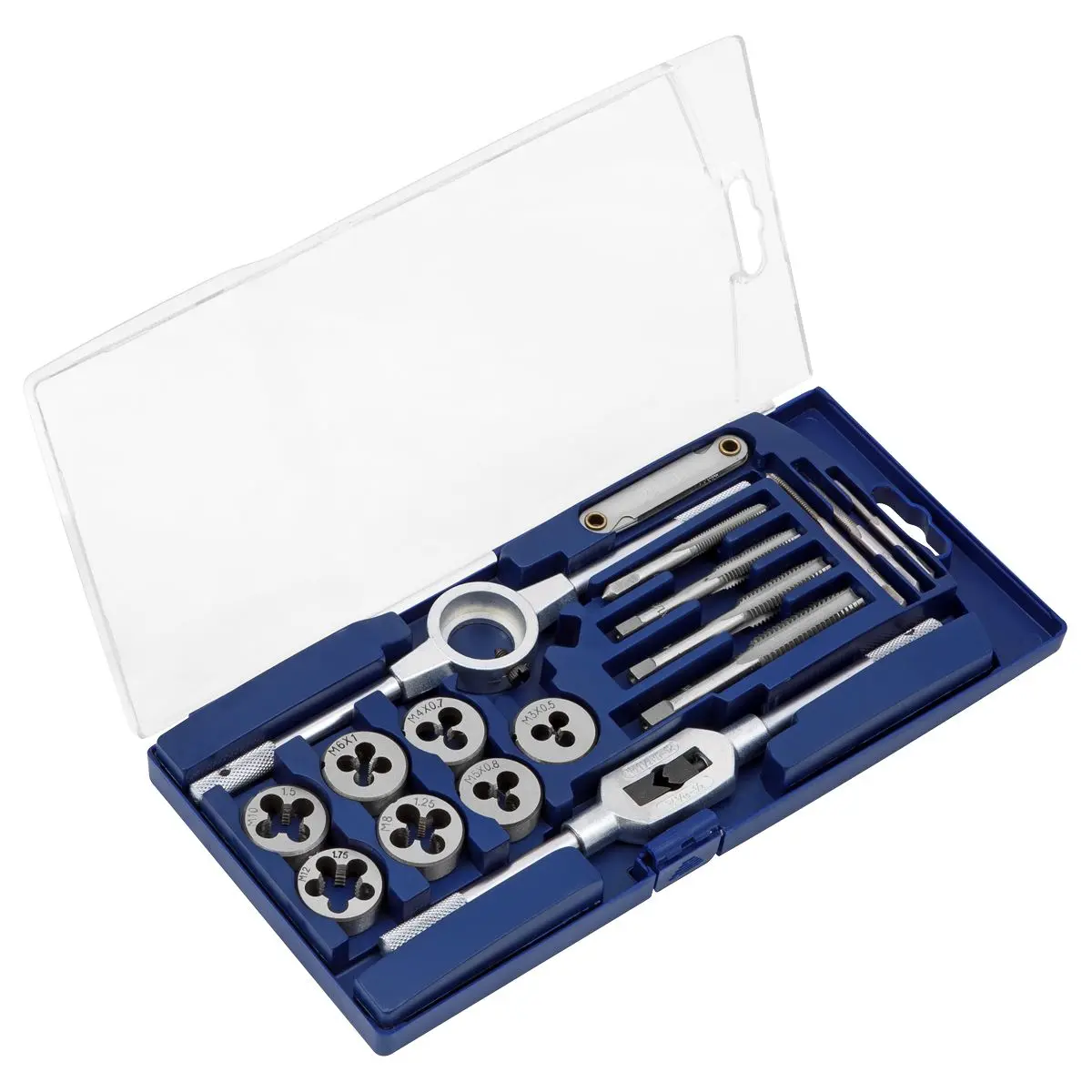 Sealey 17 Piece Metric Tap and Die Set M3-M12 Tap Wrench Die Holder Thread Gauge