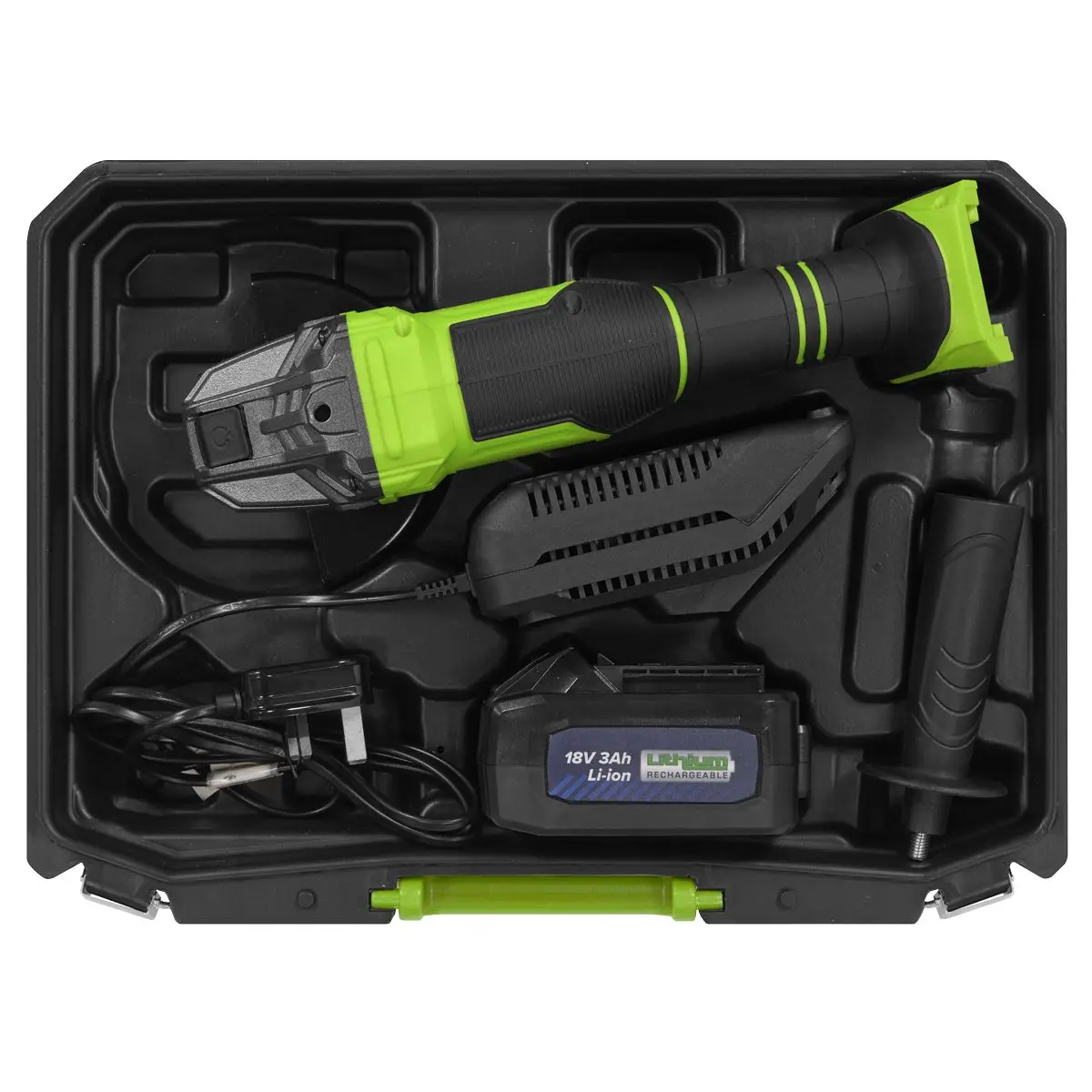 Sealey 18V 3Ah 115mm Cordless Angle Grinder - Green - Image 11