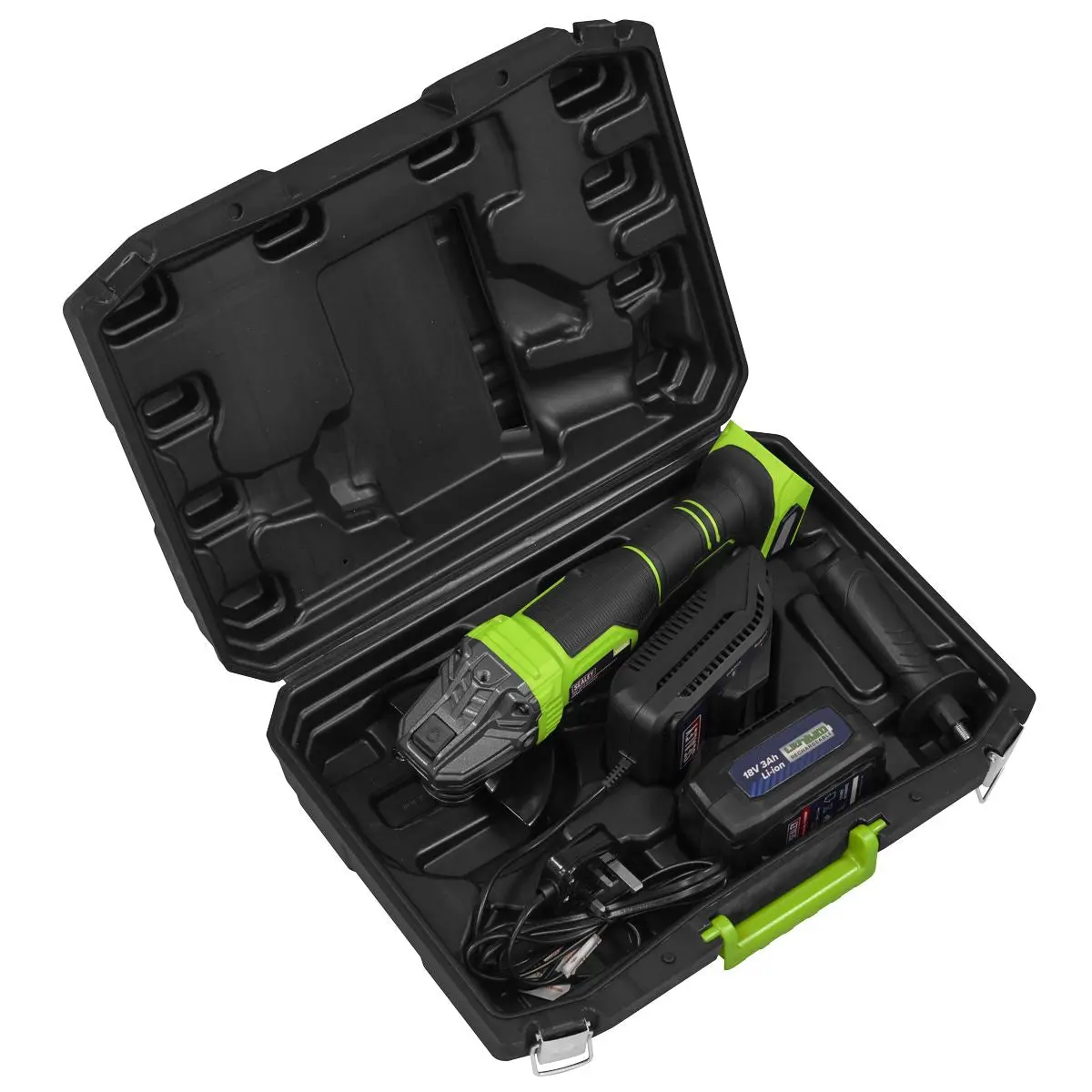 Sealey 18V 3Ah 115mm Cordless Angle Grinder - Green - Image 7