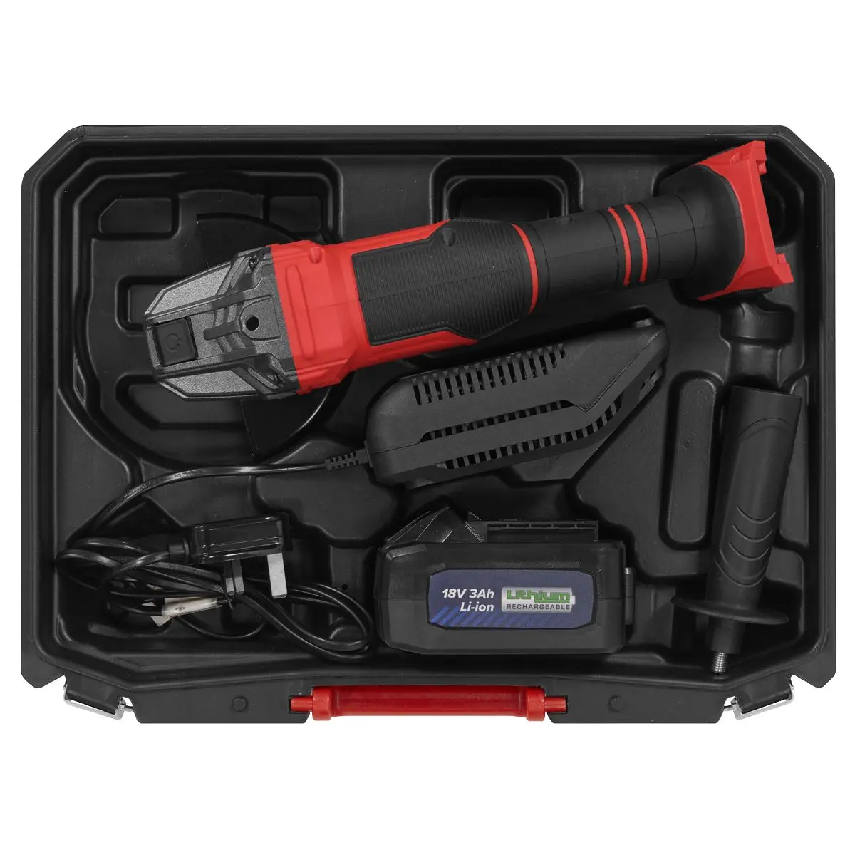 Sealey 18V 3Ah 115mm Cordless Angle Grinder - Red - Image 6