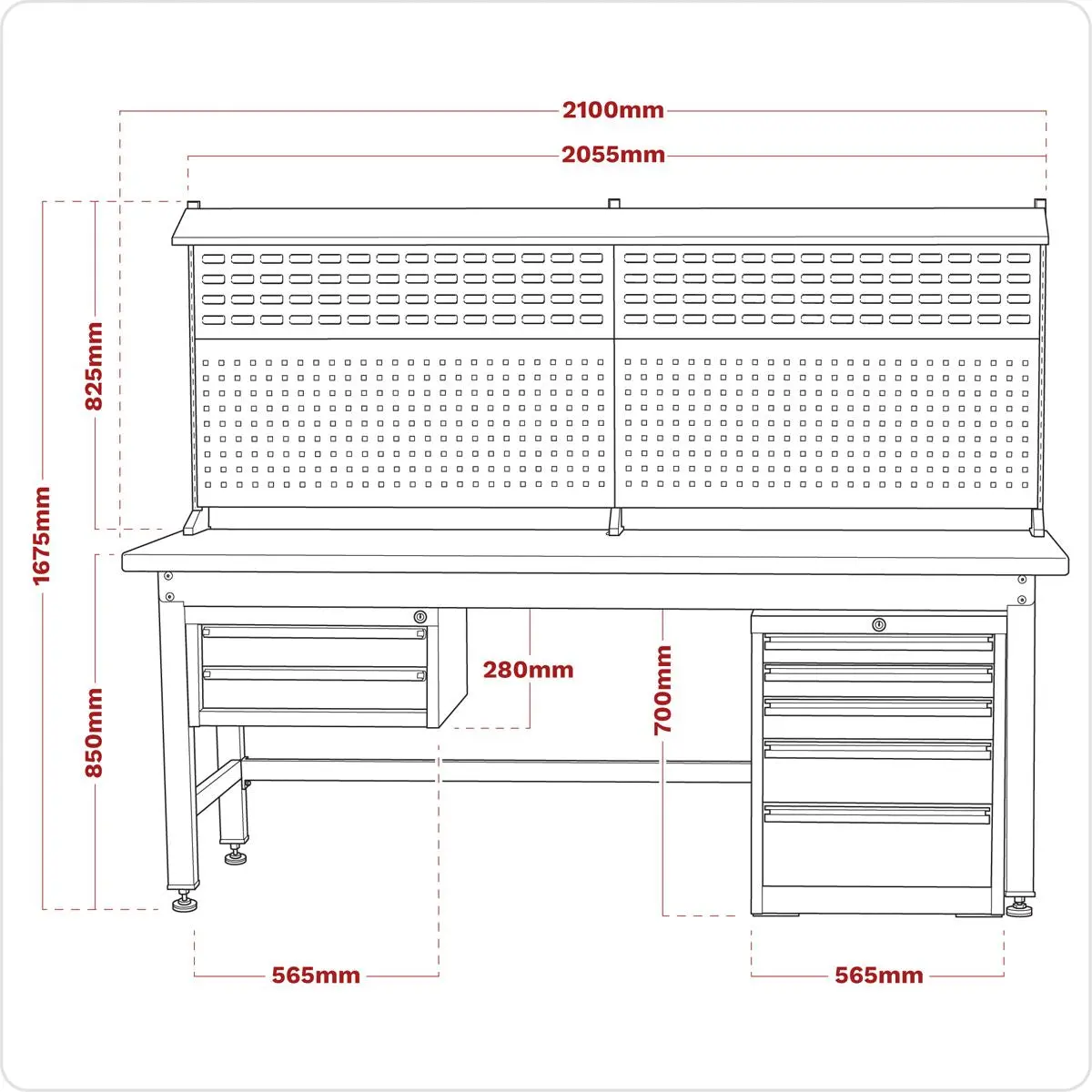 Sealey Premier Industrial 2.1m Complete Industrial Workstation & Cabinet Combo - Image 9