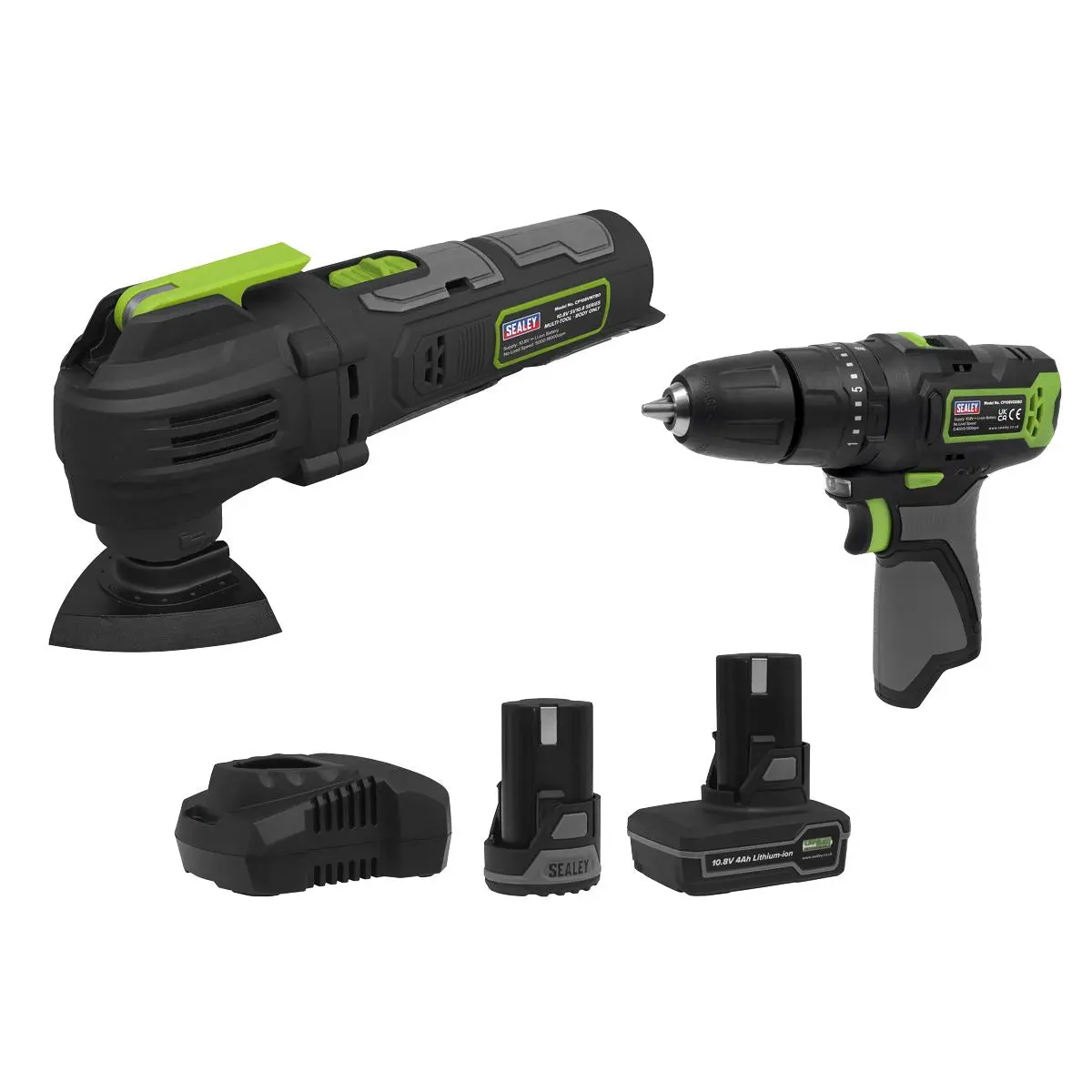 Sealey 2 x 10.8V SV10.8 Series Combi Drill & Multi-Tool Kit - Image 2