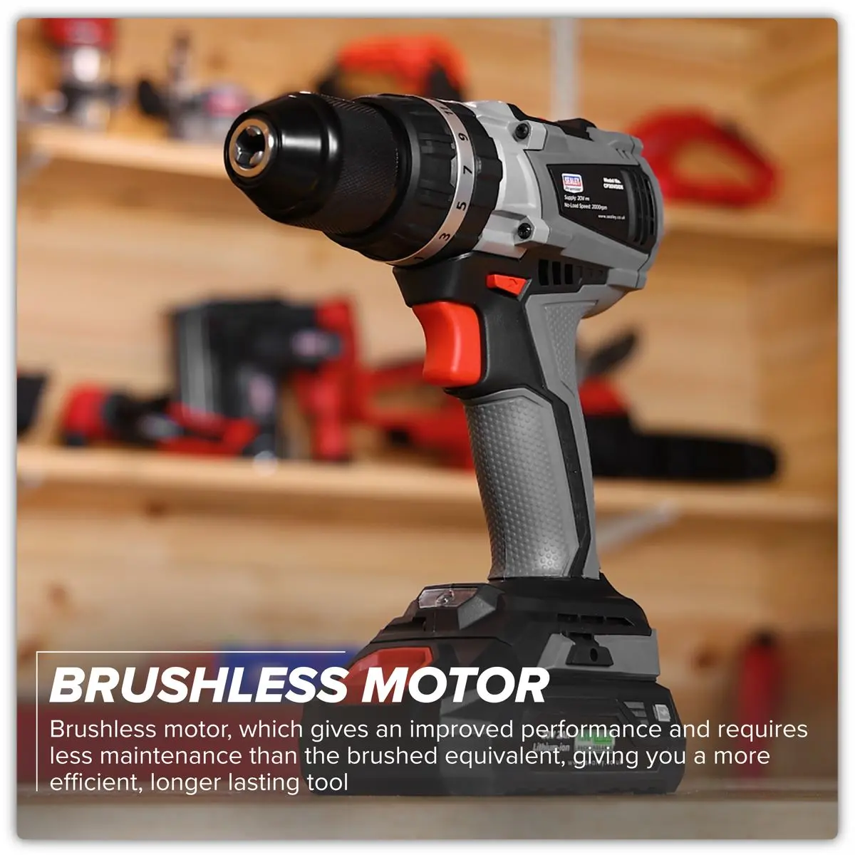 Sealey Premier Brushless Combi Drill Ø13mm 20V SV20 Series - Body Only - Image 4