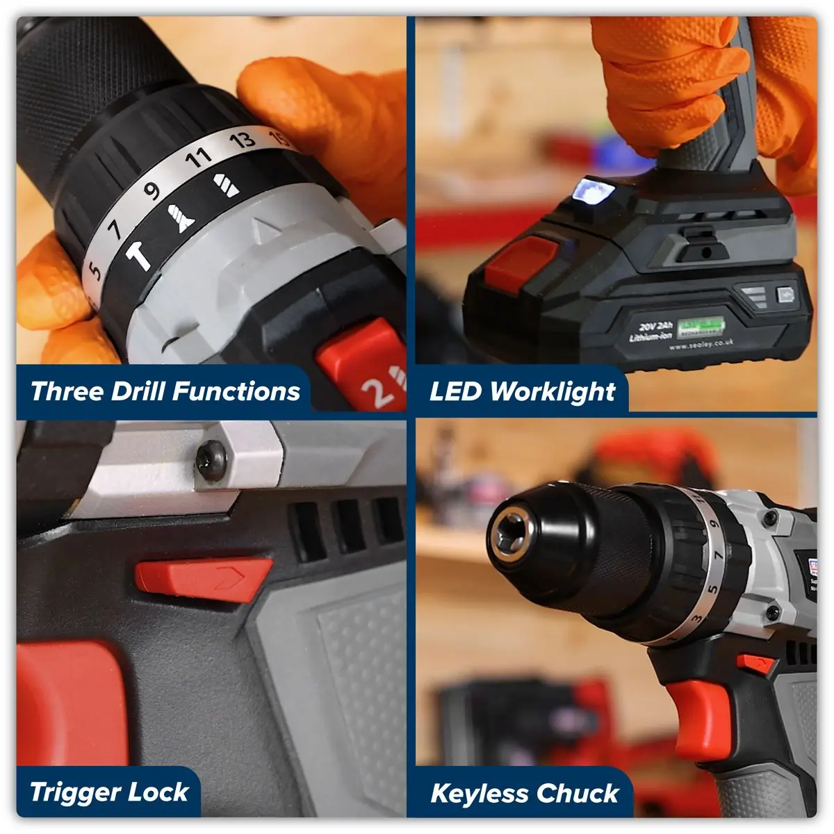 Sealey Premier Brushless Combi Drill Ø13mm 20V SV20 Series - Body Only - Image 5