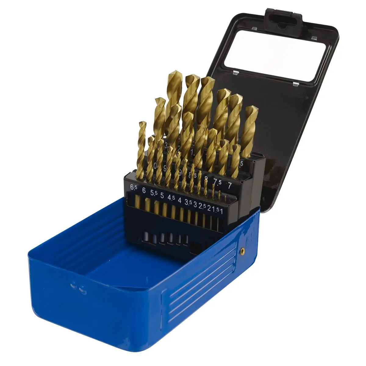 Sealey 25 Piece HSS Fully Ground Drill Bit Set 1-13mm DIN 338 Stainless Steel Copper - Image 2