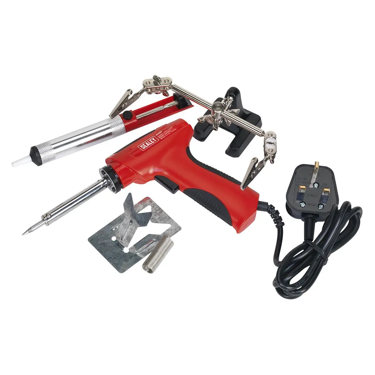 Sealey 30/100W Professional Soldering Iron Kit Solder Wire Sucker Sponge - Image 6