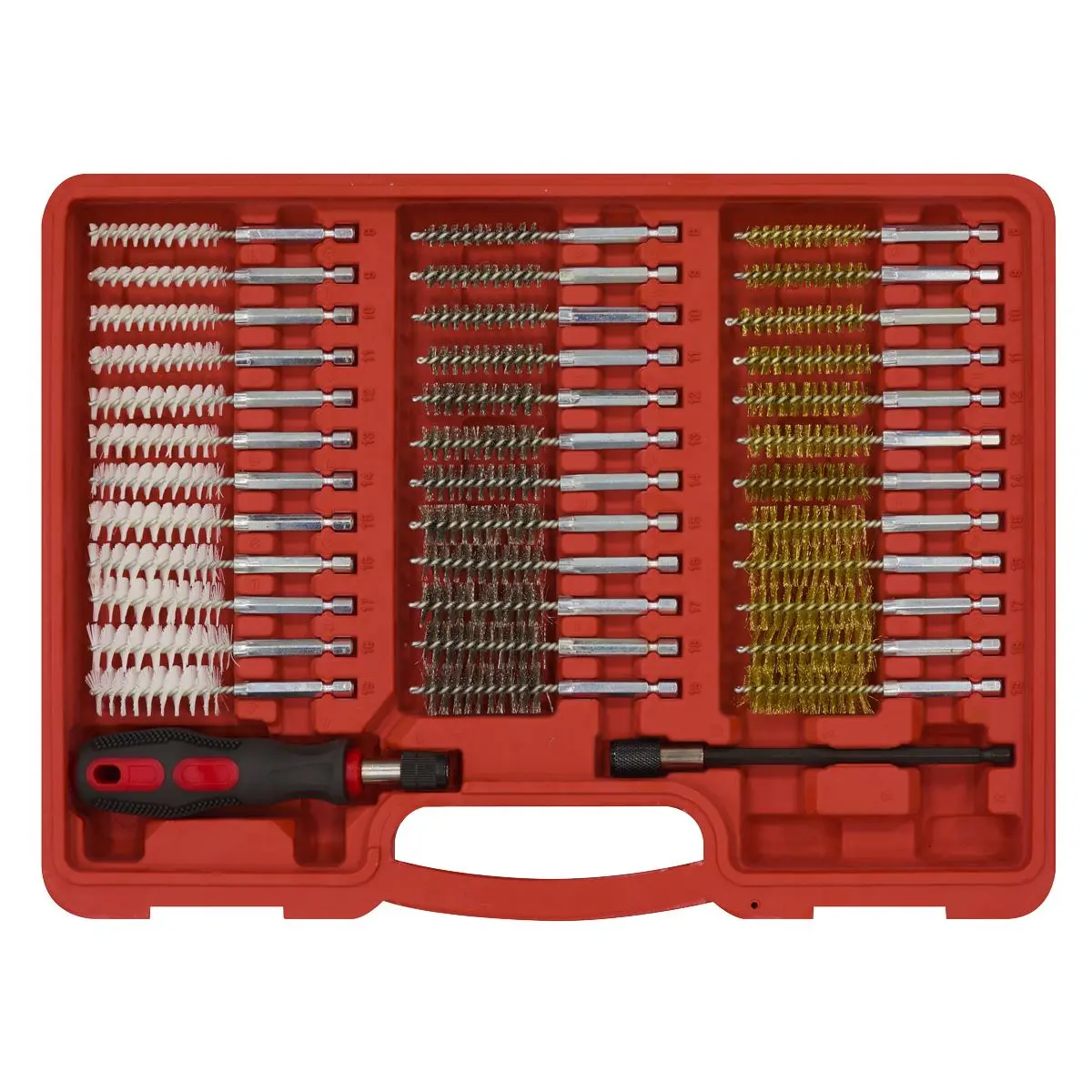 Sealey 38pc Cleaning Brush Set Injector Bore - Image 10