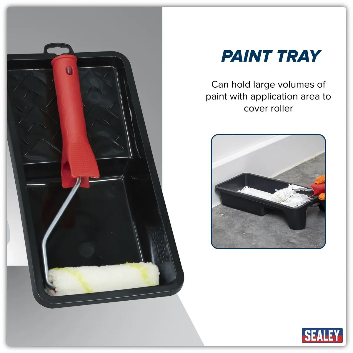 Sealey 4" Paint Roller Set with Tray - Image 8