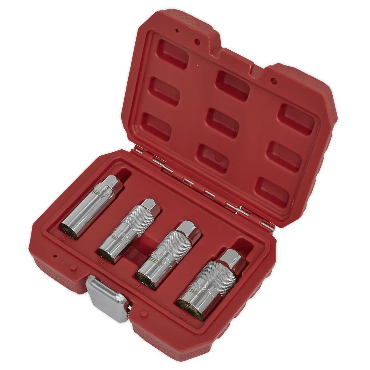 Sealey 4 Piece 3/8"Sq Drive Spark Plug Socket Set - Magnetic - Image 5