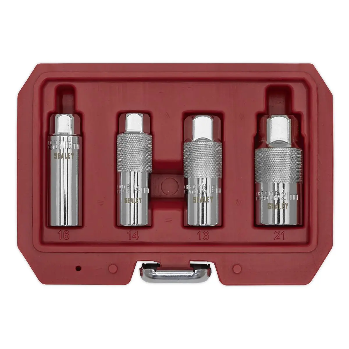 Sealey 4 Piece 3/8"Sq Drive Spark Plug Socket Set - Magnetic - Image 6