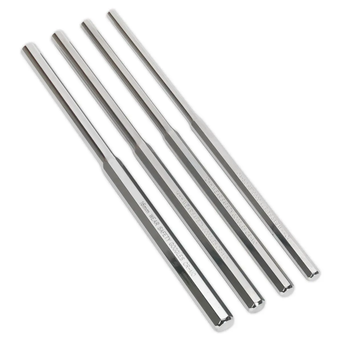 Sealey 4 Piece Extra Long Parallel Pin Punch Set Tool Roll Commercial Industrial - Image 3