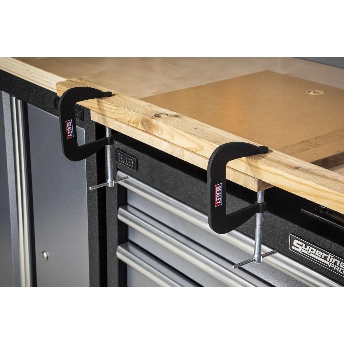 Sealey Junior C-Clamp Set 4pc - 64mm x 64mm - Image 5