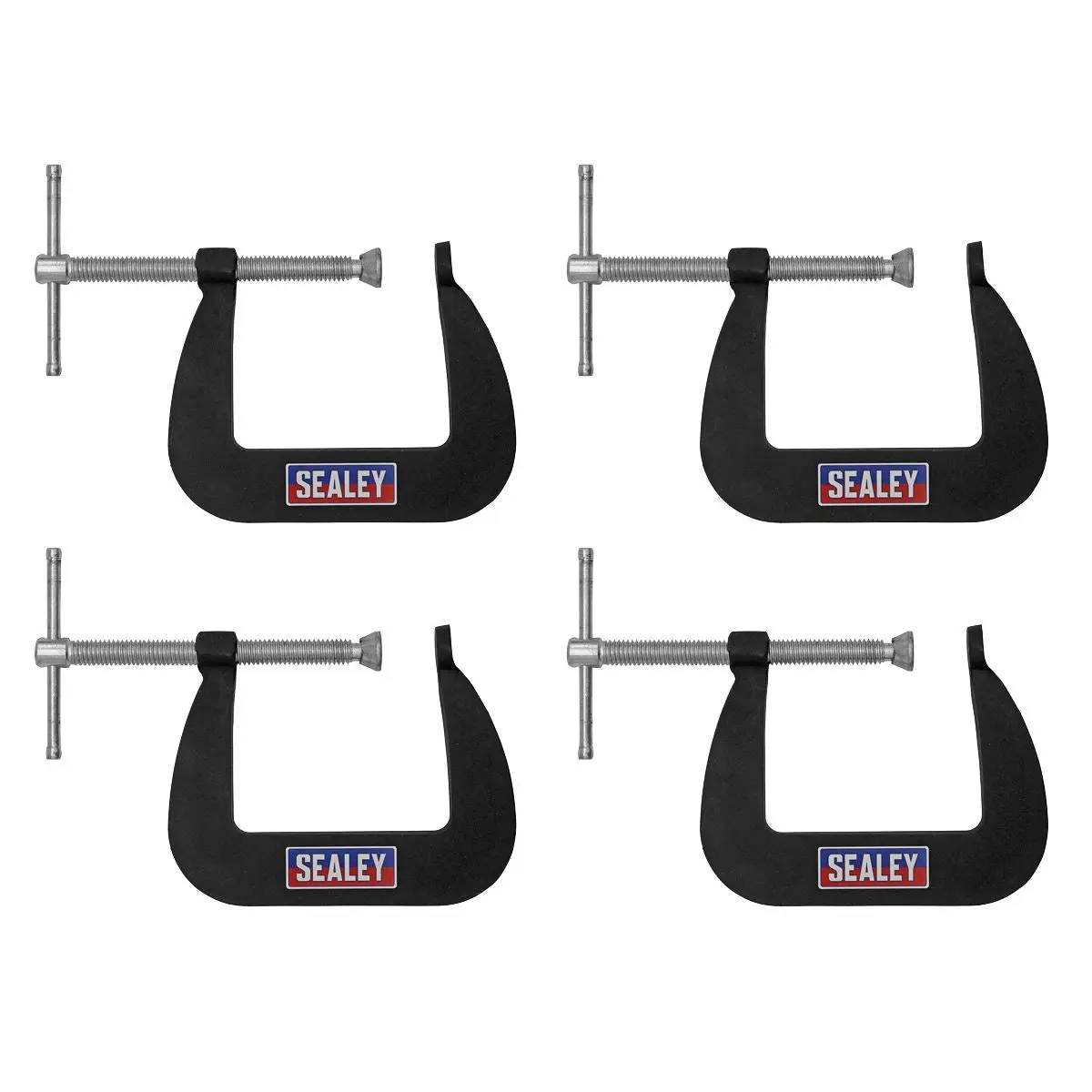 Sealey Junior C-Clamp Set 4pc - 64mm x 64mm - Image 9