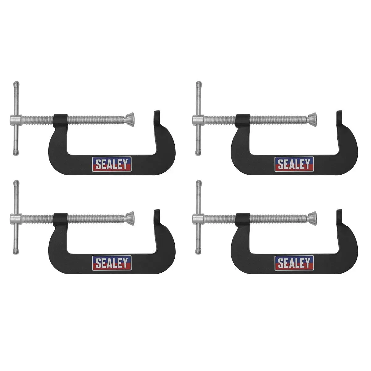 Sealey Junior C-Clamp 4pc Set - 76mm x 35mm - Image 4