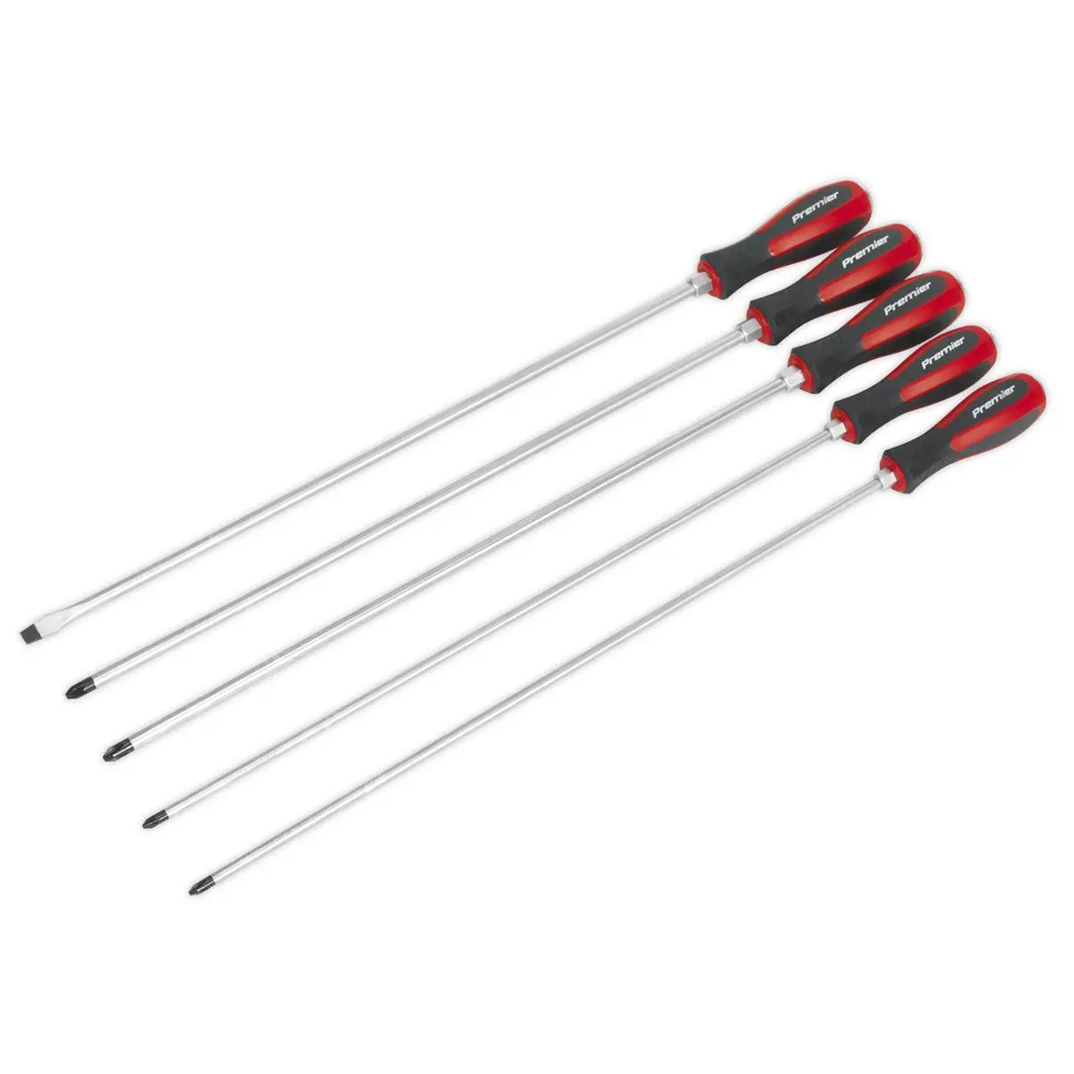 Sealey 5 Piece 450mm Hammer Thru Screwdriver Set Slotted Pozi