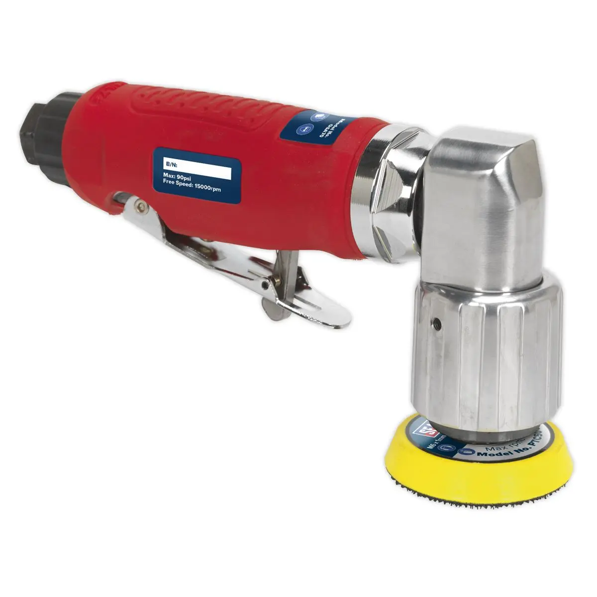Sealey Air Orbital Sander 50mm Mini Disc Compressor Sanding Tool 1/4" BSP - Image 5