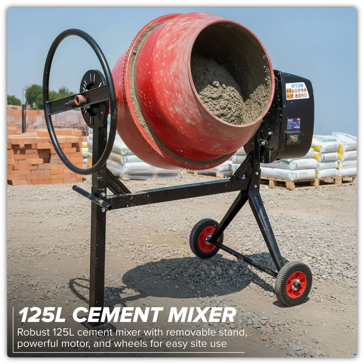 Sealey 125L Cement Mixer 550W - Image 4
