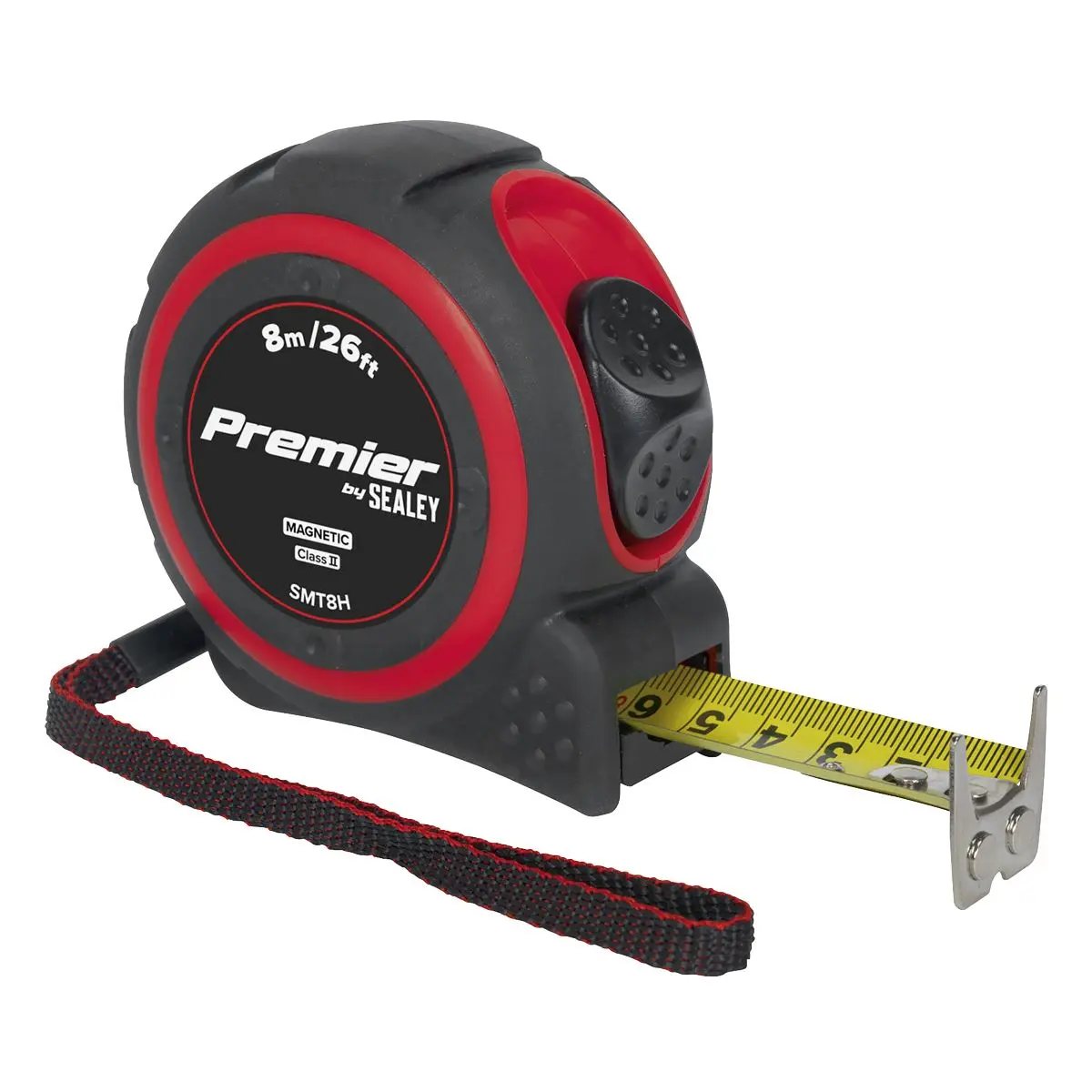 Sealey 5m or 8m Heavy Duty Tape Measure Rubber Body - Image 3